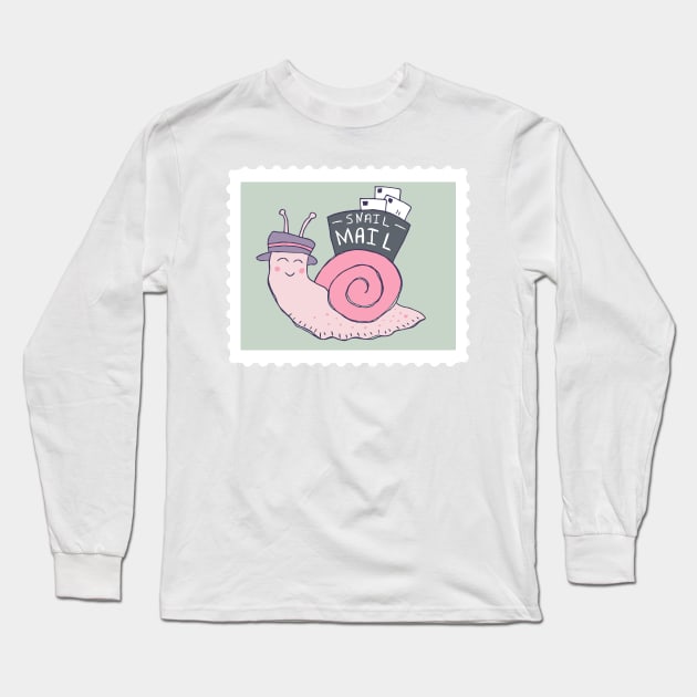 Snail Mail, Blue Long Sleeve T-Shirt by Jacqueline Hurd